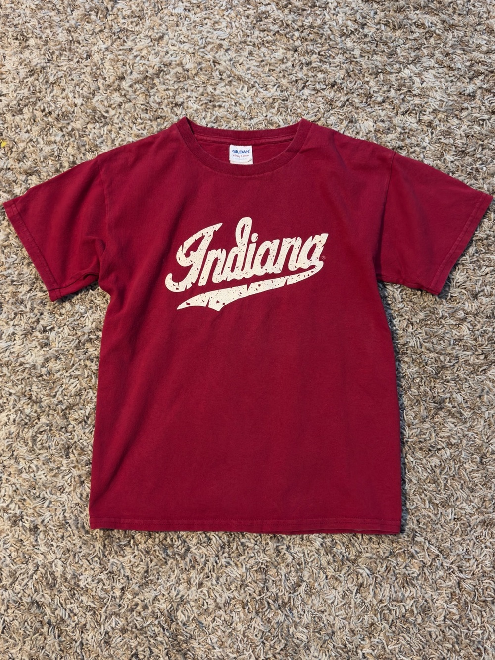 Indiana Red Kids Tee Youth IU Crimson Cream Collegiate T-Shirt Kids M